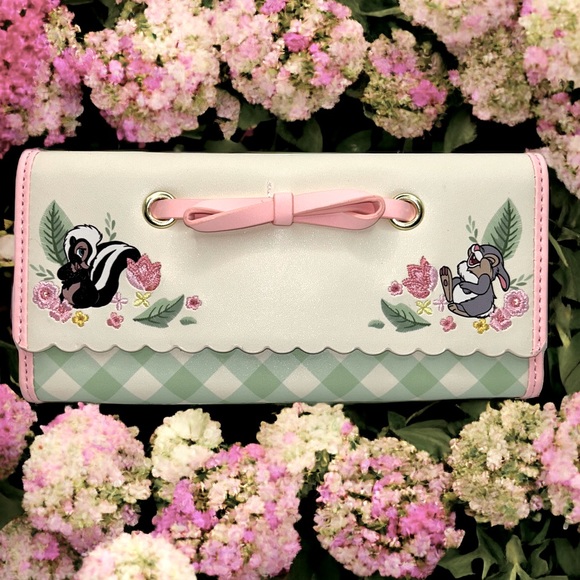 Loungefly Disney Bambi Springtime Gingham Crossbody Bag Wallet Set - Picture 6 of 8